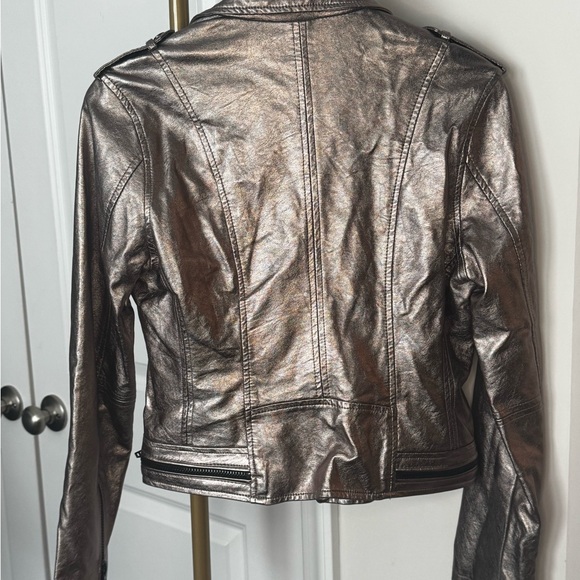 Blank NYC Metallic Silver Leather Jacket - Picture 3 of 3